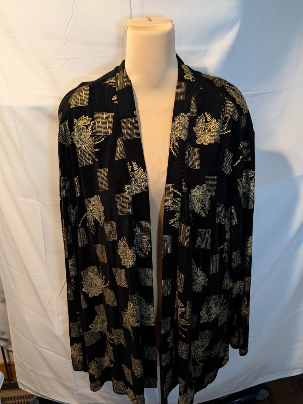 Vintage R&M Richards By Karen Kwong Blazer/Jacket Women's 24WP Black/Gold